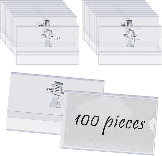 Ausweishüllen，100 Stück，maße: 9 X 5,6 Cm，geeignet Für Büros，schulen Und Alle Arten Von Ausweisen，kann Für Mitarbeiterausweise