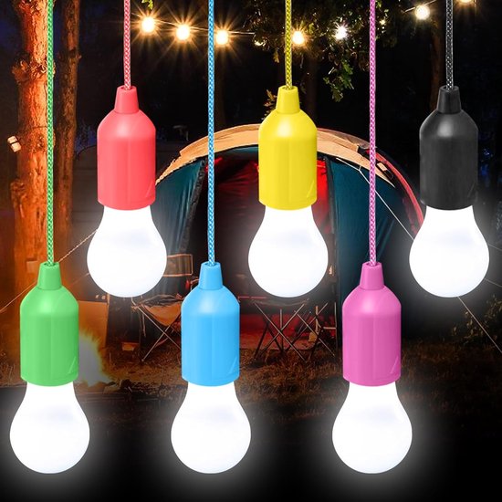 Ein Set Aus 6 Led-campingleuchten Für Zelte，campingleuchten Mit Zugschaltern，tragbare Beleuchtung Zum Wandern，garten Und Grillen