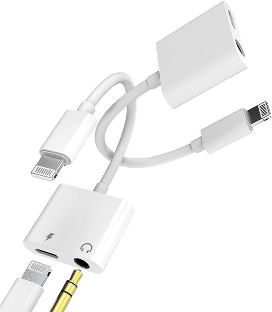 Iphone Aux-adapter Lightning Auf 3,5-mm-klinkenkabel Mit Kopfhöreranschluss Und Ladegerät，geeignet Für Iphone 11，12，8，7 Plus
