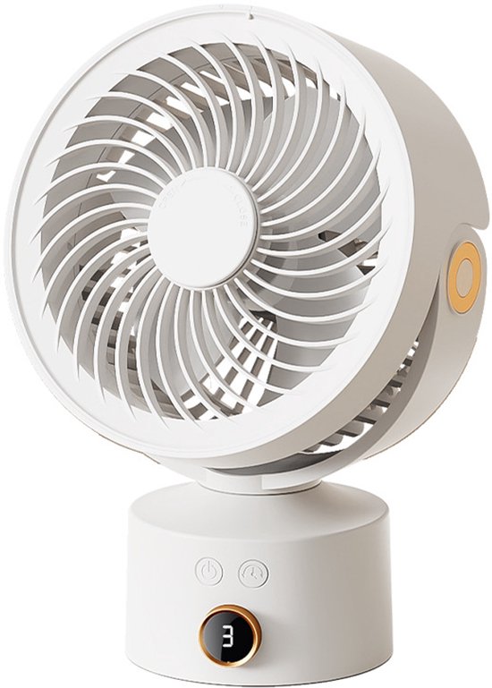 Tischventilator，23 Cm，leiser Tischventilator，3 Windstufen，4-stunden-timer，geeignet Für Büro/studentenwohnheim/zimmer，weiß