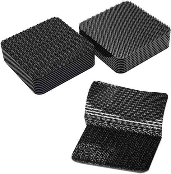 20 Stück Klettstreifen Mit Kleberückseite，5 Cm × 5 Cm Starkes Klebeband，multifunktionales Teppichbefestigungsband，geeignet Für Steckdosen