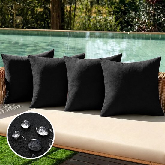 4 Wasserdichte Outdoor-kissenbezüge Aus Kunstpolyester Und Leinen，dekorative Kissenbezüge Für Garten，wohnzimmer Und Zuhause，30 X 50 Cm