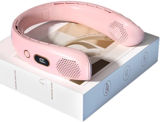 Tragbarer，faltbarer Nackenventilator Mit Einstellbarer Usb-digitalanzeige，leicht Zu Transportieren (rosa)
