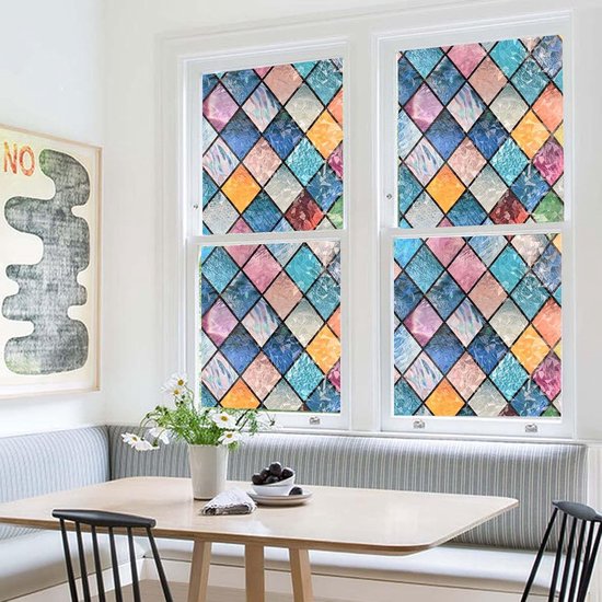 Regenbogenfarbene Sichtschutzfolie，klebstofffreie Fensterfolie Mit Elektrostatischer Haftung，schlafzimmer Und Küche，44,5 X 200 Cm