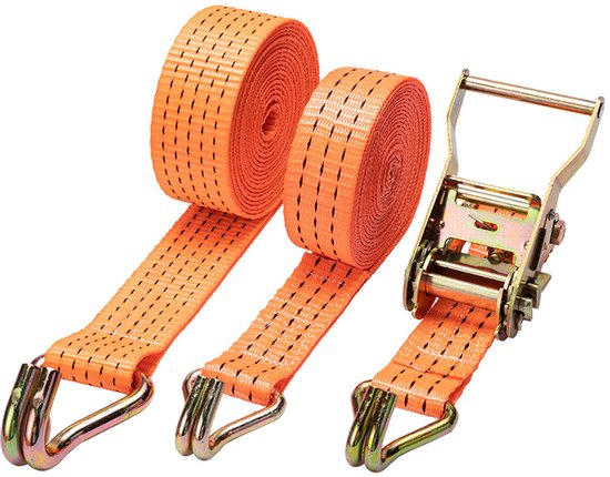 Zurrgurte，2er-pack，3,8 × 100 Cm，ladungssicherungsgurte，mit Haken Und Ratschenspannern，geeignet Für Anhänger，orange