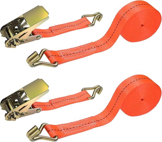 Set Mit 3 Ratschengurten Mit Haken 2×2,5 Cm – Robuste Ladungssicherungsgurte Für Fracht Und Transport