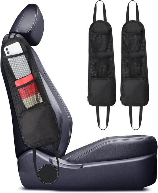 Seitliche Netztaschen (2er-set)，seitentaschen Zur Sitzorganisation，aufbewahrungs- Und Organisationsfächer Im Auto，42 X 14 X 2 Cm