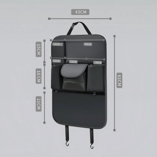 Organizer-/aufbewahrungstasche Für Die Rückbank，61 X 43 Cm，rückenlehnen-organizer，multifunktionaler Hängeorganizer Für Die Rückbank