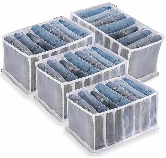 Ein Vierteiliges Aufbewahrungsboxen-set Für Jeans，bestehend Aus Kleiderschrank-organizern，geeignet Für Kleidung Und Hosen