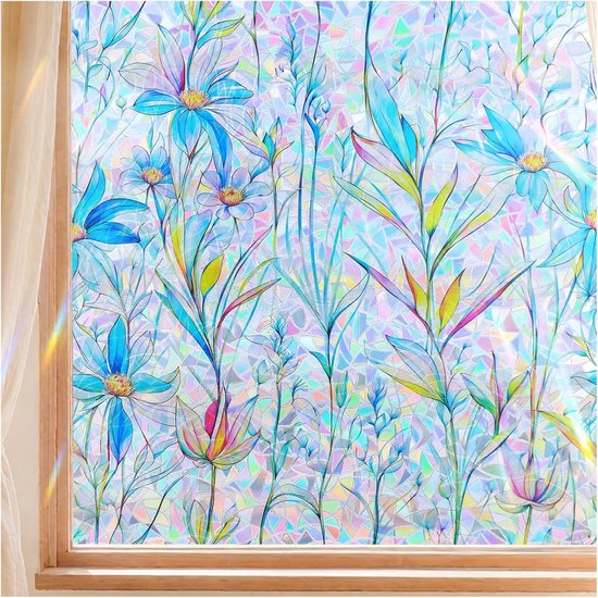 Fensterfolie，lichtundurchlässige Fensterfolie，antistatische Folie，irisierender Lasereffekt，geeignet Für Badezimmer，45 × 200 Cm