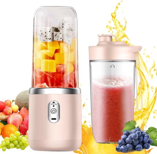 Tragbarer Standmixer，400-ml-mixer Mit Becher，usb-aufladbarer Mini-mixer Mit 6 Klingen，geeignet Für Milchshakes，fruchtsäfte Und Smoothies
