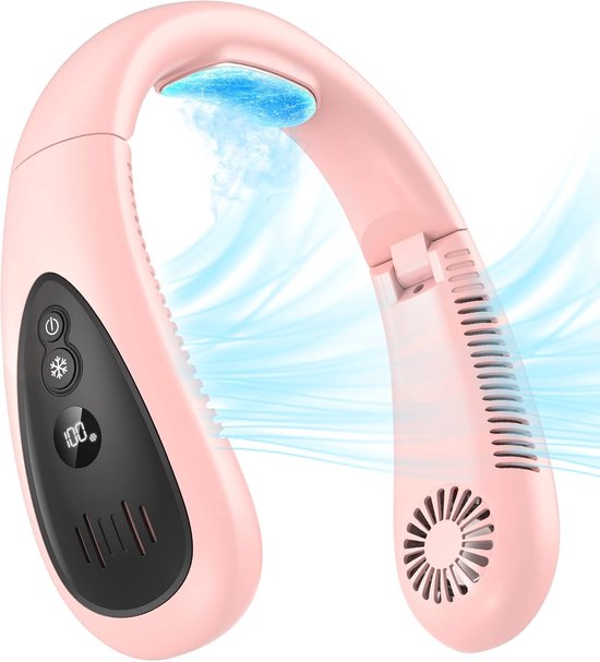 Nackenventilator，wiederaufladbarer Usb-ventilator Mit 5000 Mah，mini-ventilator Für Männer Und Frauen，büro Und Im Freien (pink)