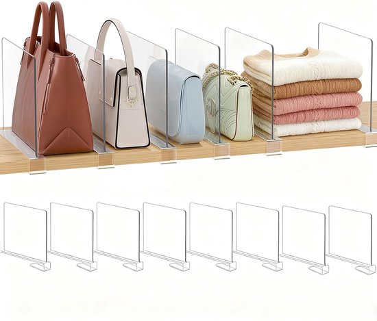 8-teiliges，verstellbares Set Transparenter Acryl-regaleinsätze Für Schränke，multifunktionale Aufbewahrungslösung Für Handtaschen