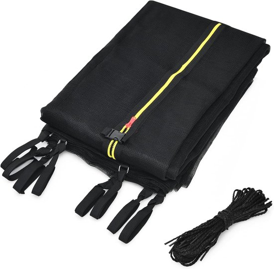 Trampolin-sprungmatte – Trampolin-sicherheitsnetz Ø 366 Cm, Uv-beständig, Mit Doppelreißverschluss, Geeignet Für 8-stangen, 180 Cm Höhe, Schwarz