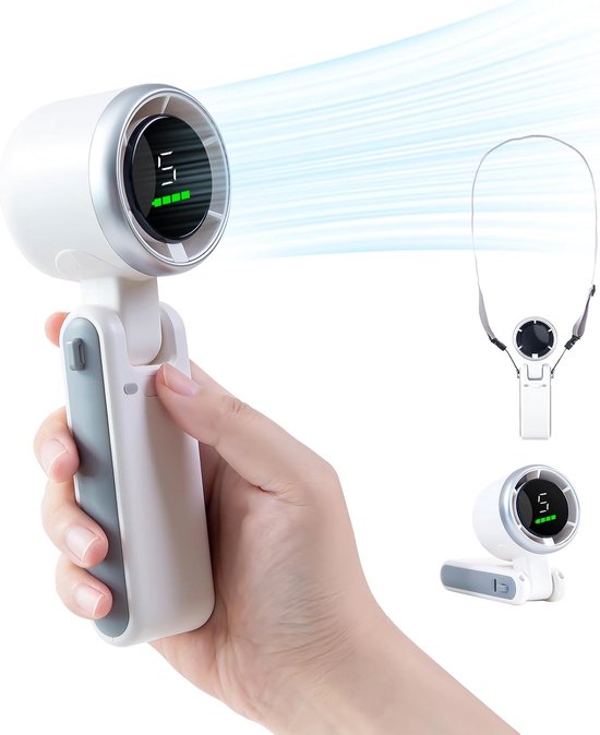Turboventilator Mit 3600-mah-akku, Led-anzeige, 180° Verstellbar Und 5 Geschwindigkeitsstufen