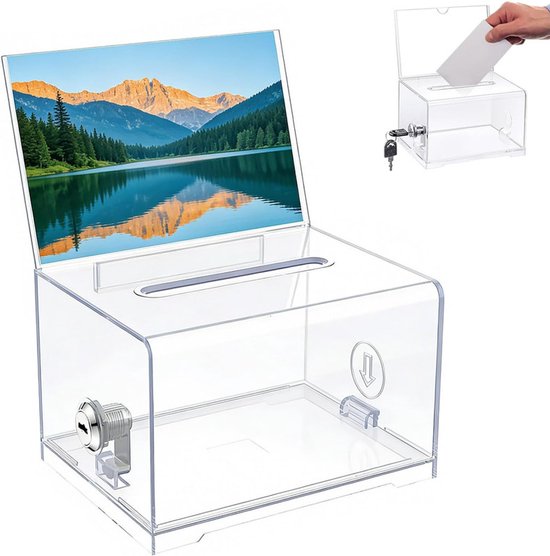 Kunststoffbox，abschließbarer Visitenkartenhalter，visitenkartenorganizer Für Den Schreibtisch，abschließbare Spendenbox，16 X 12 X 10 Cm