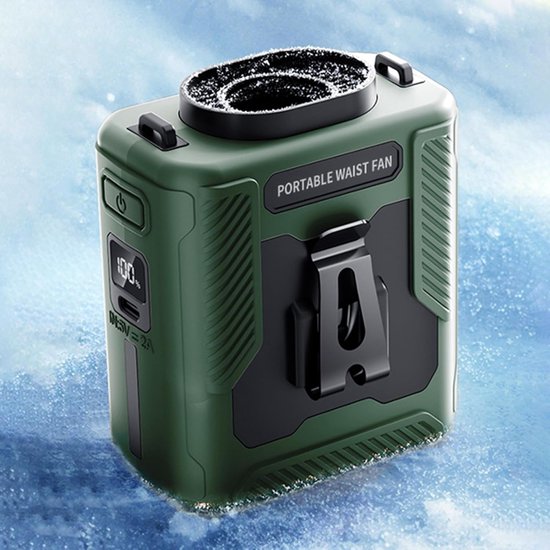 Tragbarer Hüftventilator Mit Hemdclip，6000 Mah，maximale Laufzeit Von 40 Stunden，100 Geschwindigkeitsstufen，13500 U/min