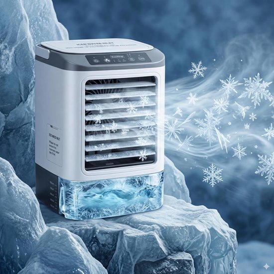 Tragbare Klimaanlage 2026，mini-luftkühler Und Luftbefeuchter Mit 4 Geschwindigkeitsstufen，900-ml-wassertank，2 Nebelstufen Und Led-beleuchtung