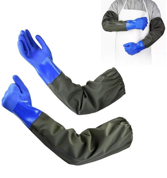 Lange, Wasserdichte Gartenhandschuhe (70 Cm), Pvc-arbeitshandschuhe Für Aquarien, Abflussreinigung, Gartenarbeit, Angeln Und Maschinenbau.