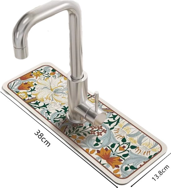 Abtropfmatte Für Waschbecken Und Küche – Rutschfest – 38 X 13,8 Cm – Geeignet Für Bad Und Küche – Farbig – Diatomit