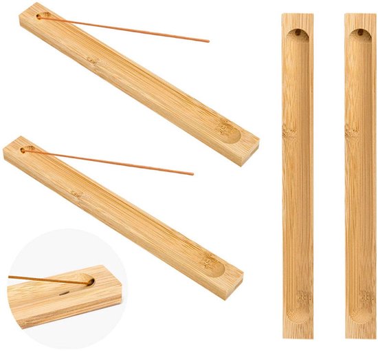 5-teiliger Räucherstäbchenhalter Aus Bambusholz，ascheauffangschale Für Räucherstäbchen，räucherstäbchenbrenner