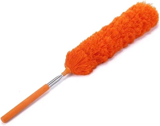 Ausziehbarer Staubwedel – Flexible Staubbürste – Für Die Haushaltsreinigung – Mikrofaserkopf – Bis Zu 88 Cm – Orange