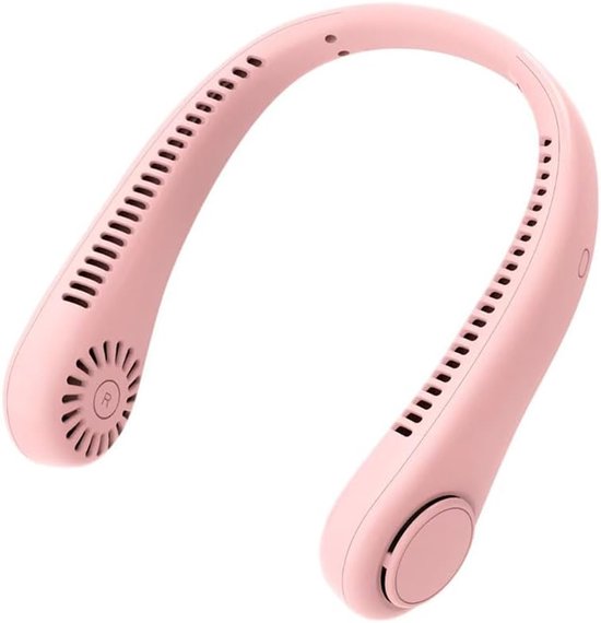 Tragbarer，klingenloser Nackenventilator Mit 3 Geschwindigkeitsstufen，360°-kühlung，usb-aufladbar，für Zuhause Und Den Außenbereich (rosa)