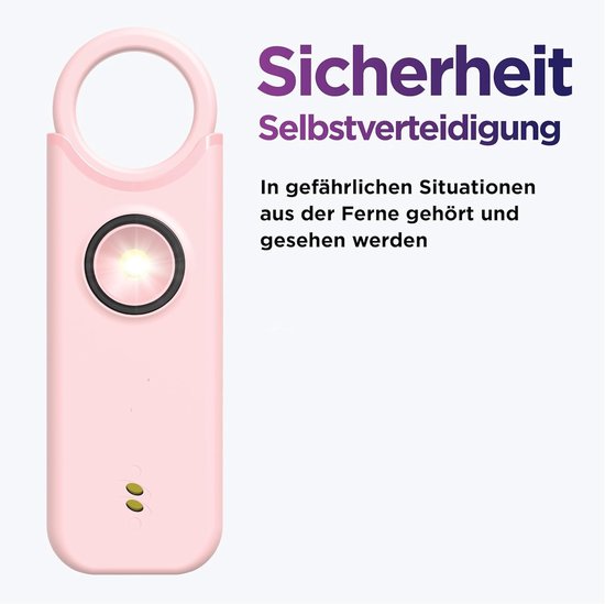 Persönlicher Alarm，135 Db Laute Selbstverteidigungssirene Für Frauen，schlüsselanhänger Mit Led，frauen Und Ältere Menschen (rosa)