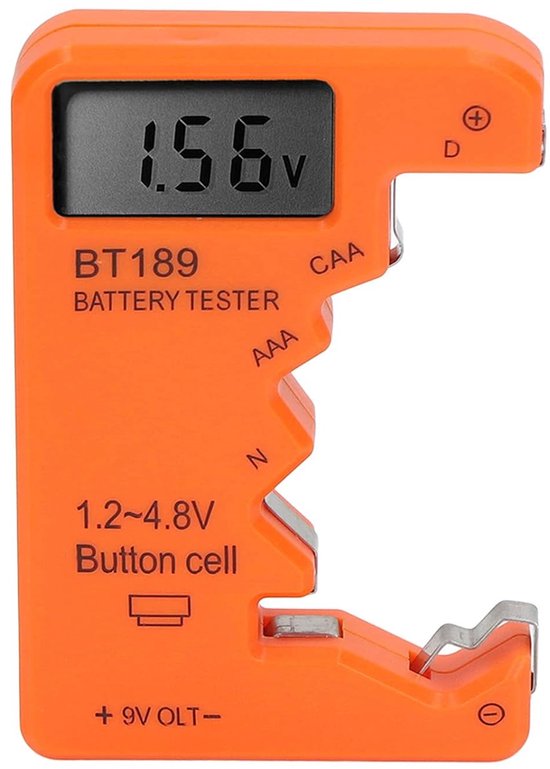 Batterietester, Batteriekapazitätstester, Messgerät Mit Digitaler Anzeige Für Alle Batterietypen (aa, Aaa, 6f22, 9v, 1,5v) (orange)