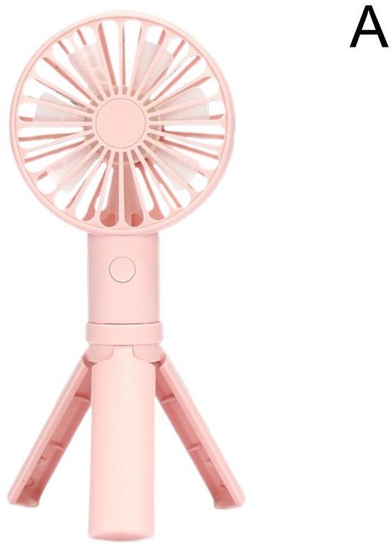 Tragbarer, Kleiner Gesichtsventilator In Pink Mit 3 Geschwindigkeitsstufen, Wiederaufladbar Und Faltbar
