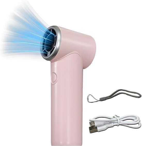 Faltbarer，tragbarer Ventilator，2000 Mah，5 Flügel，usb-aufladbar，5 Geschwindigkeitsstufen，led-anzeige，für Drinnen Und Draußen，pink