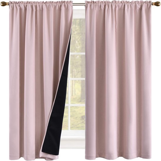 Verdunkelnde，geeignet Für Schlafzimmer Und Kinderzimmer (132 Cm Breit X 241 Cm Lang，rosa，2er-pack)