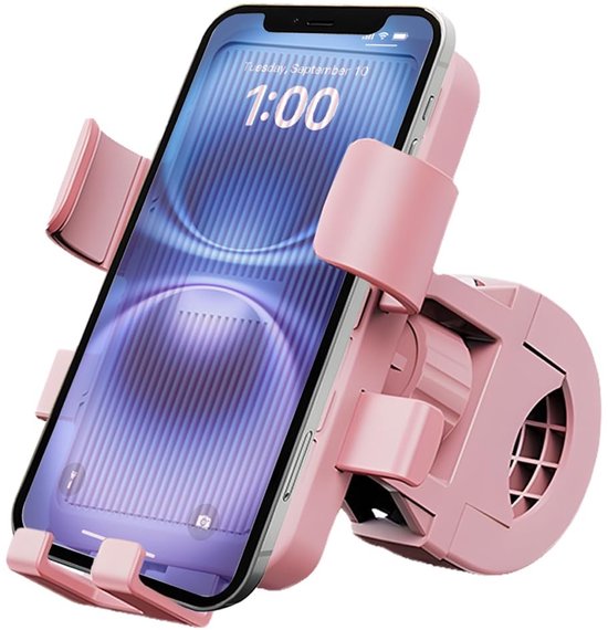 Dailygoods，360° Drehbare Handyhalterung，motorrad-handyhalterung，smartphone-halterung，pink，strapazierfähiges Abs/silikon-material