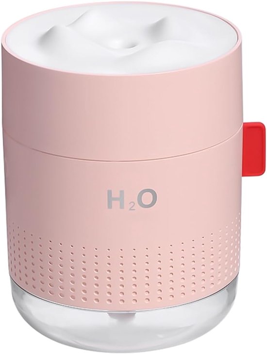 Usb-wiederaufladbarer Mini-luftbefeuchter Mit Lcd-ambientebeleuchtung，500 Ml Tragbarer Luftbefeuchter Für Schlafzimmer，500 Ml，rosa