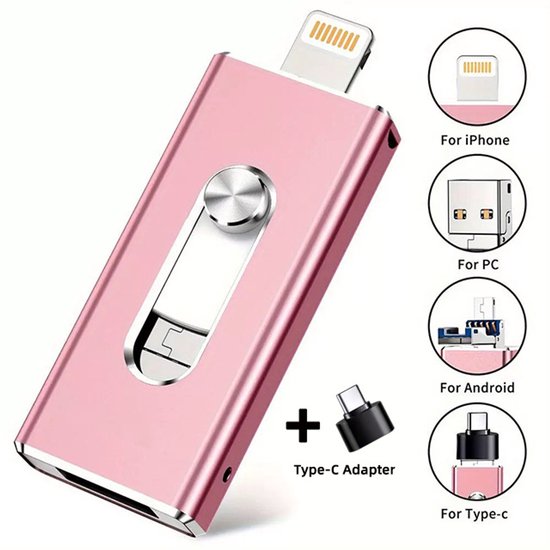 4-in-1 Usb-stick，schneller 512-gb-usb-stick，geeignet Für Iphones，highspeed-fotostick，externer Speicher Für Fotos Und Videos，pink