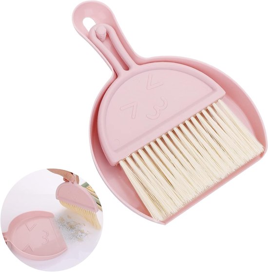 Kleines Kehrschaufel- Und Besenset，mini-kehrschaufel Mit Besen，krümelkehrer Mit Weichen Bürsten Für Schreibtisch Und Küche (rosa)