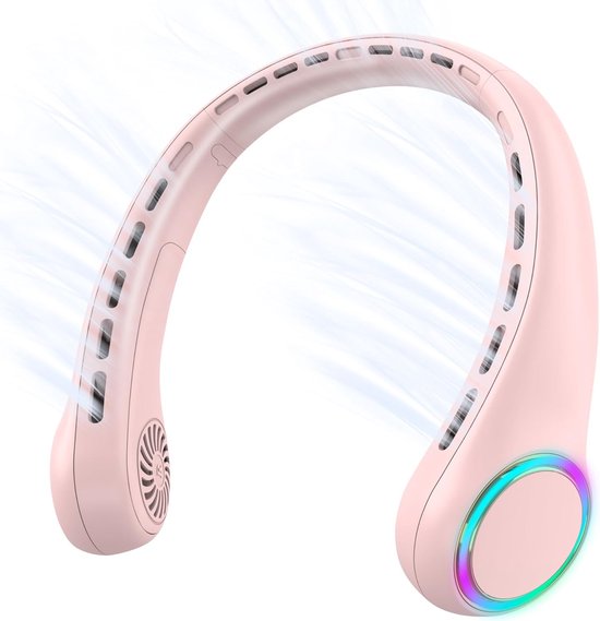 Nackenventilator，4000 Mah，tragbarer Nackenventilator Mit Kühlfunktion，mit Led，usb-ladefunktion，mini-nackenventilator，1 Stück，pink