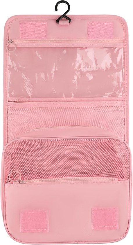 Pinkfarbener Hänge-kulturbeutel，tragbarer Reise-kulturbeutel，hänge-wäschebeutel，multifunktionale Kosmetiktasche，duschaufbewahrungsbeutel