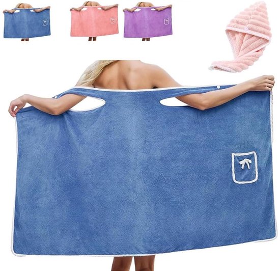 Frotteekleid，frotteekleid Für Damen，tragbarer Bademantel，verstellbarer Verschluss Mit Zwei Knöpfen，weich Und Angenehm Zu Tragen，rosa