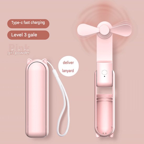 Tragbarer Mini-ventilator，geeignet Für Büro Und Outdoor-aktivitäten. Pink，119 X 35 X 37 Mm，pink