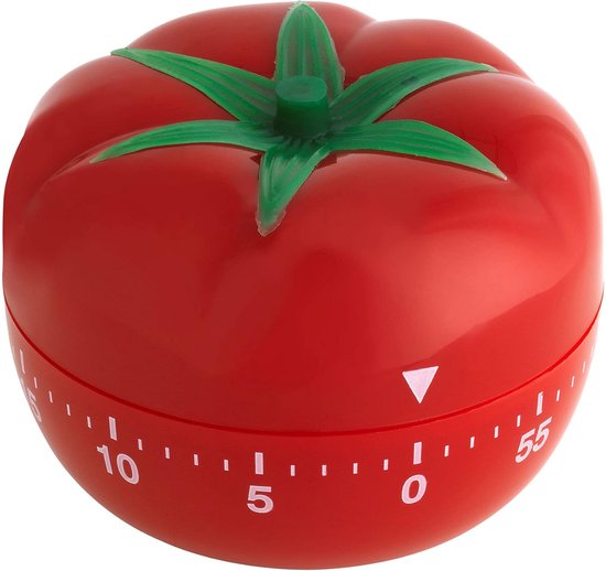 Pomodoro-timer, 38.1005, Analoger Aufziehtimer Ohne Batterien, Geeignet Zum Lernen, Kochen, Hausaufgaben Machen Und Spielen, Rot
