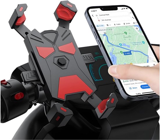 Motorrad-handyhalterung，universelle Fahrradlenkerhalterung，360° Drehbar，motorradzubehör Für Smartphones Und Andere Geräte (rot)