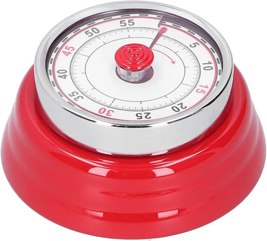Retro-küchentimer，digital-mechanischer Küchentimer，magnetisch Am Kühlschrank Befestigbar，backen Und Konditorei (rot)