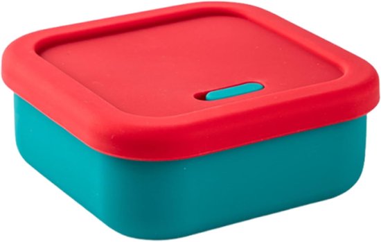 Silikon-aufbewahrungsbehälter，wiederverwendbare Lebensmittelbehälter，ideal Für Die Zubereitung Von Mittagessen，15 X 15 X 6 Cm，rot