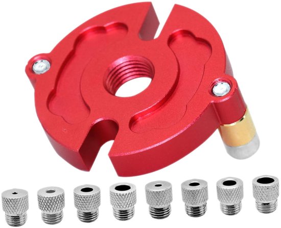 1 Satz Lochstanz-bohrschablonen, Bohrposition, Bohrerschablone, Bohrführung, Aluminiumlegierung, Rot