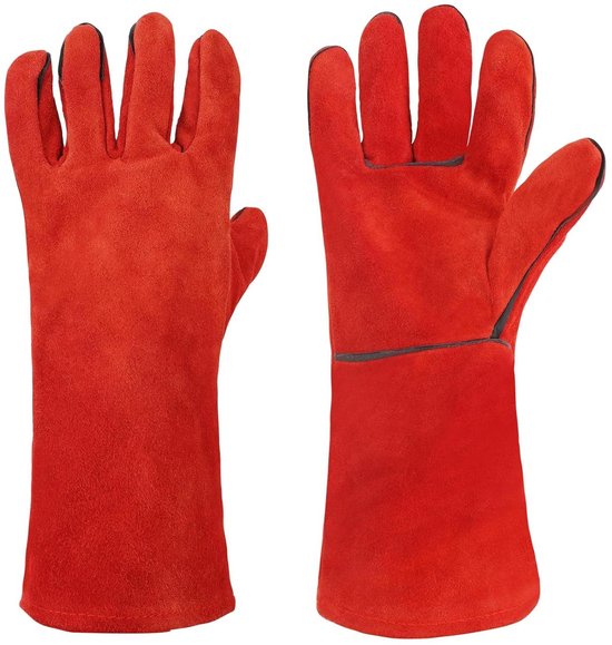 Allecto Plus，hitzebeständige Kamin- Und Grillhandschuhe，rot，ofen- Und Backhandschuhe，zum Grillen Und Kochen，schweißerhandschuhe