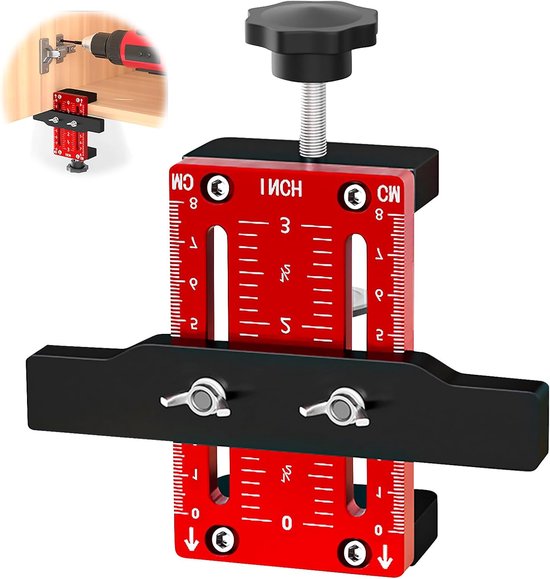 Schranktürpositionierer: 1-teiliger，höhenverstellbar 0-60 Mm，kompakt Und Tragbar (rot)，aluminium，60 Mm，rot