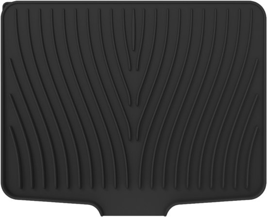 Silikon-spülmatte，silikon-abtropfmatte Für Die Küchenarbeitsplatte，rutschfeste Abtropfmatte Mit Integriertem Abfluss，40 X 33 Cm，schwarz