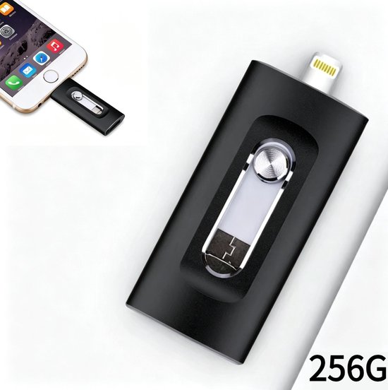 256 Gb Schneller Usb-stick，usb-stick，apple/android/pc 3-in-1，geeignet Für Iphones，tragbarer Usb-stick，geschenk Für Männer (schwarz)