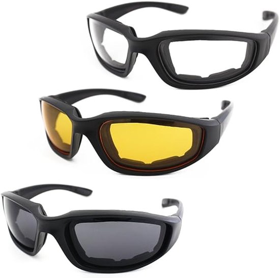 Motorradbrille – Uv-schutz – Staub- Und Winddicht – Schwarz